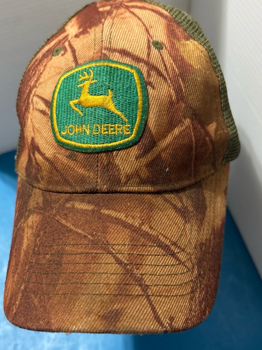 John Deere Brown Camo Patch Cap with Green & Yellow Logo
